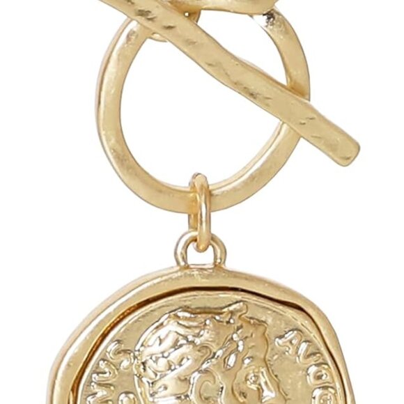 Jewelry - Chunky Gold Coin Necklace for Women Antique Silver Gold Chain Tiered Jewelry